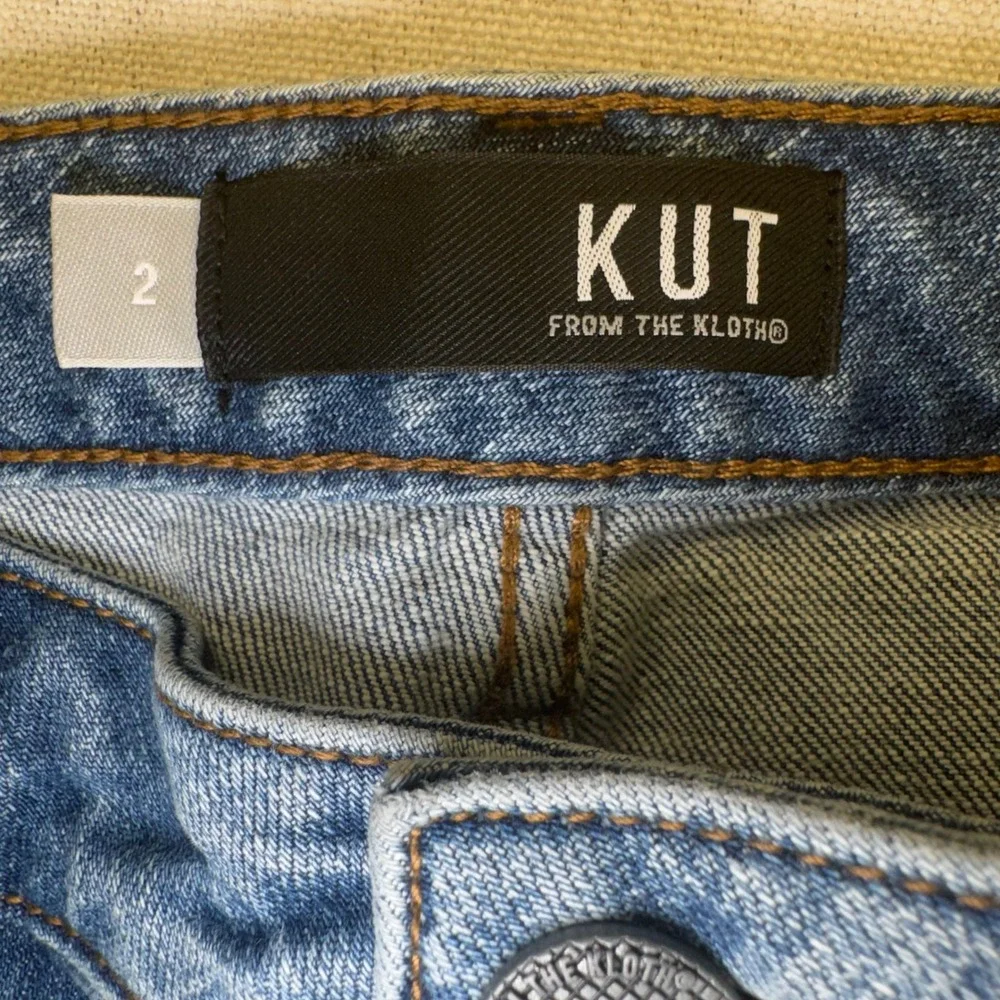 Kut from the Kloth Catherine Fab Ab Boyfriend Jeans Womens 2 Distresed Cuffed